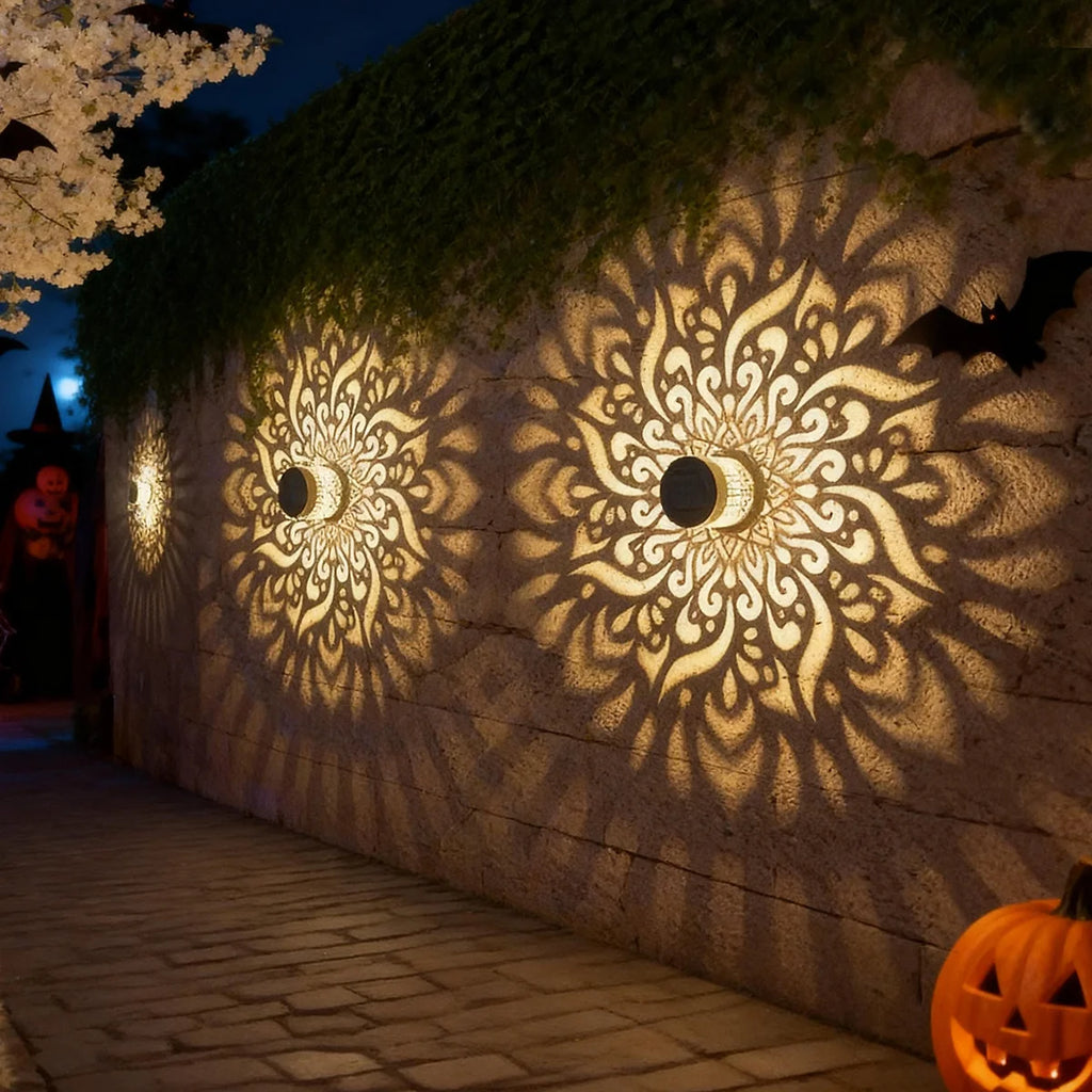 Mandala Solar-Powered Wall Lantern