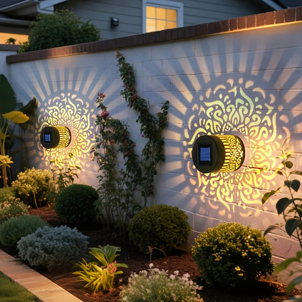 Mandala Solar-Powered Wall Lantern