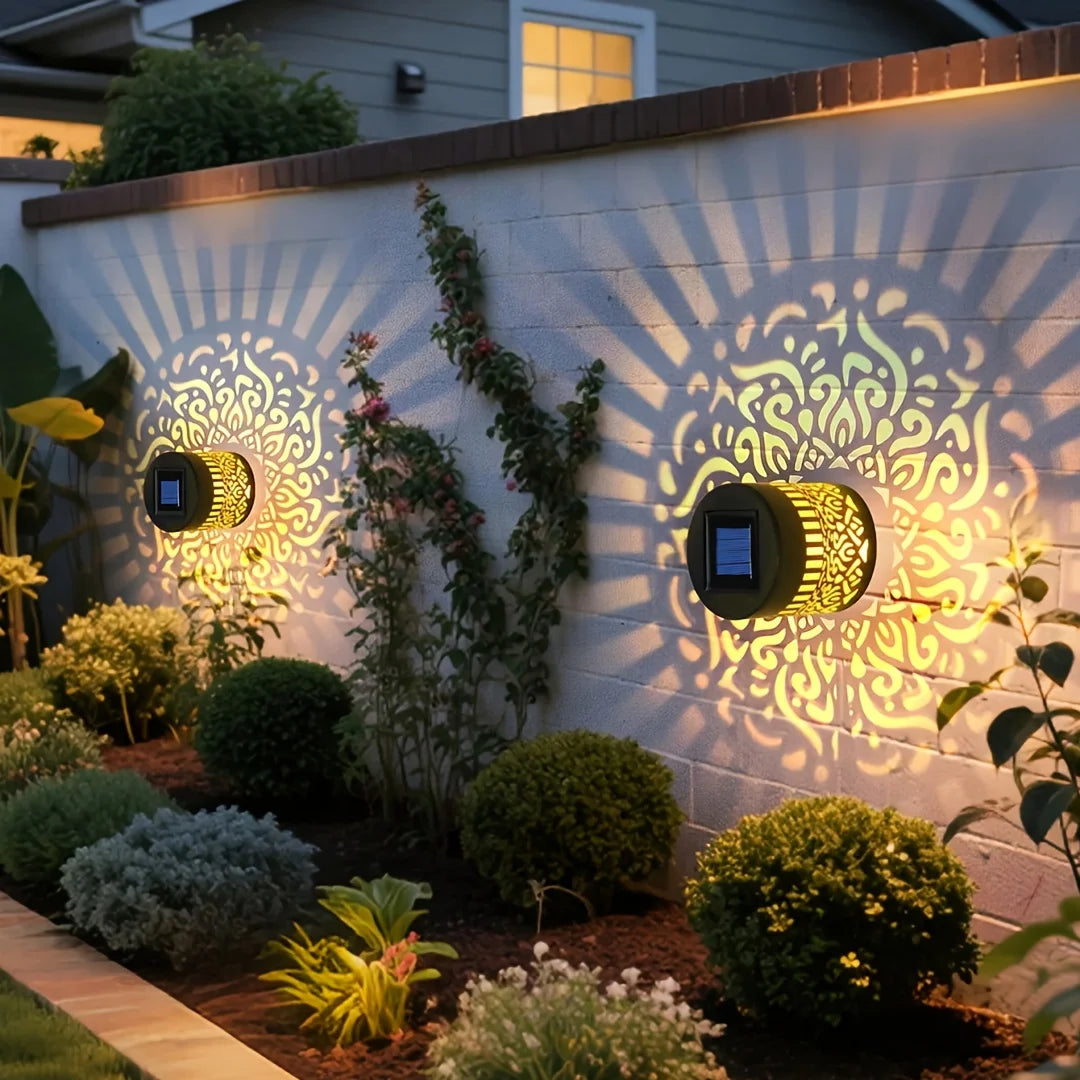Mandala Solar-Powered Wall Lantern