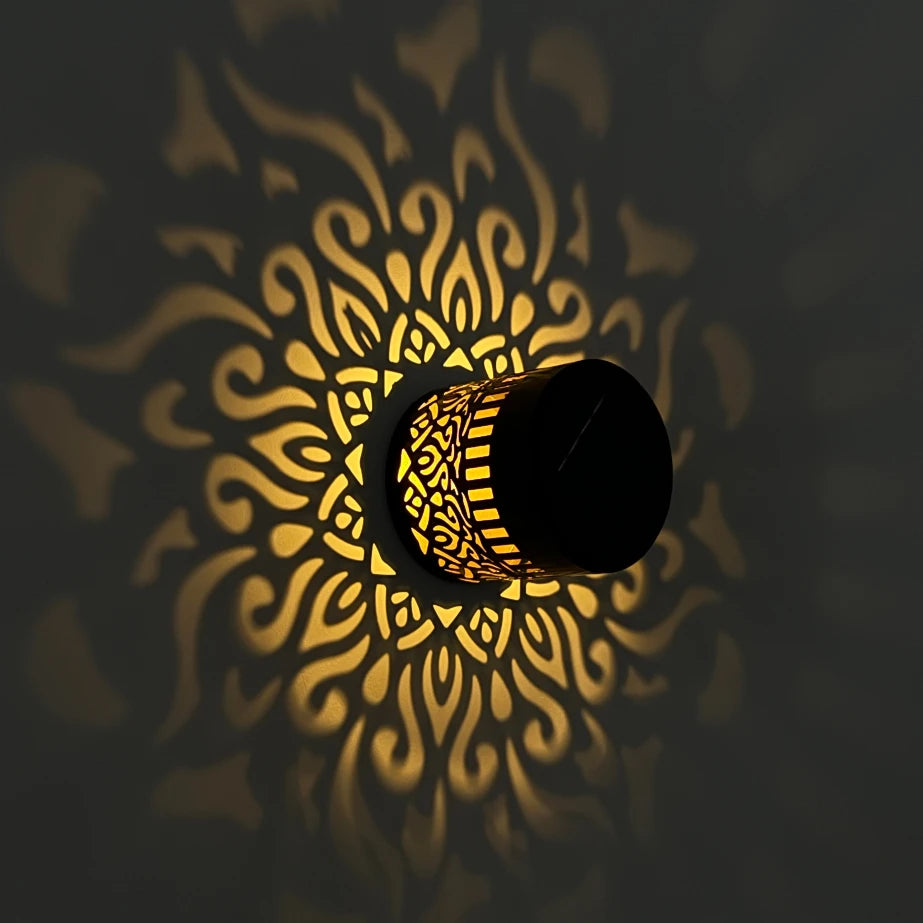 Mandala Solar-Powered Wall Lantern