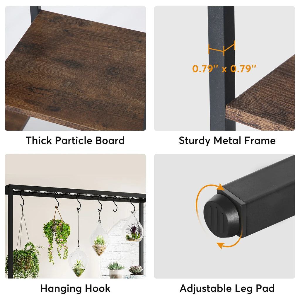 Tribesigns 5 Tiers Indoor Plant Stand w/10  Hanging Hooks