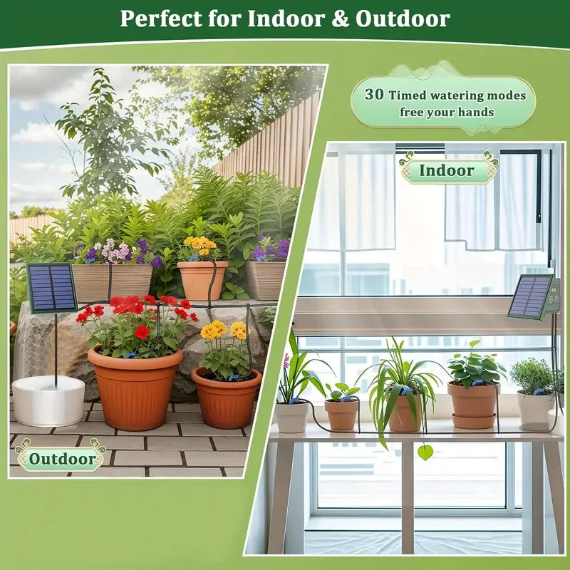 Raindrop Solar-Powered Automatic Drip Irrigation System