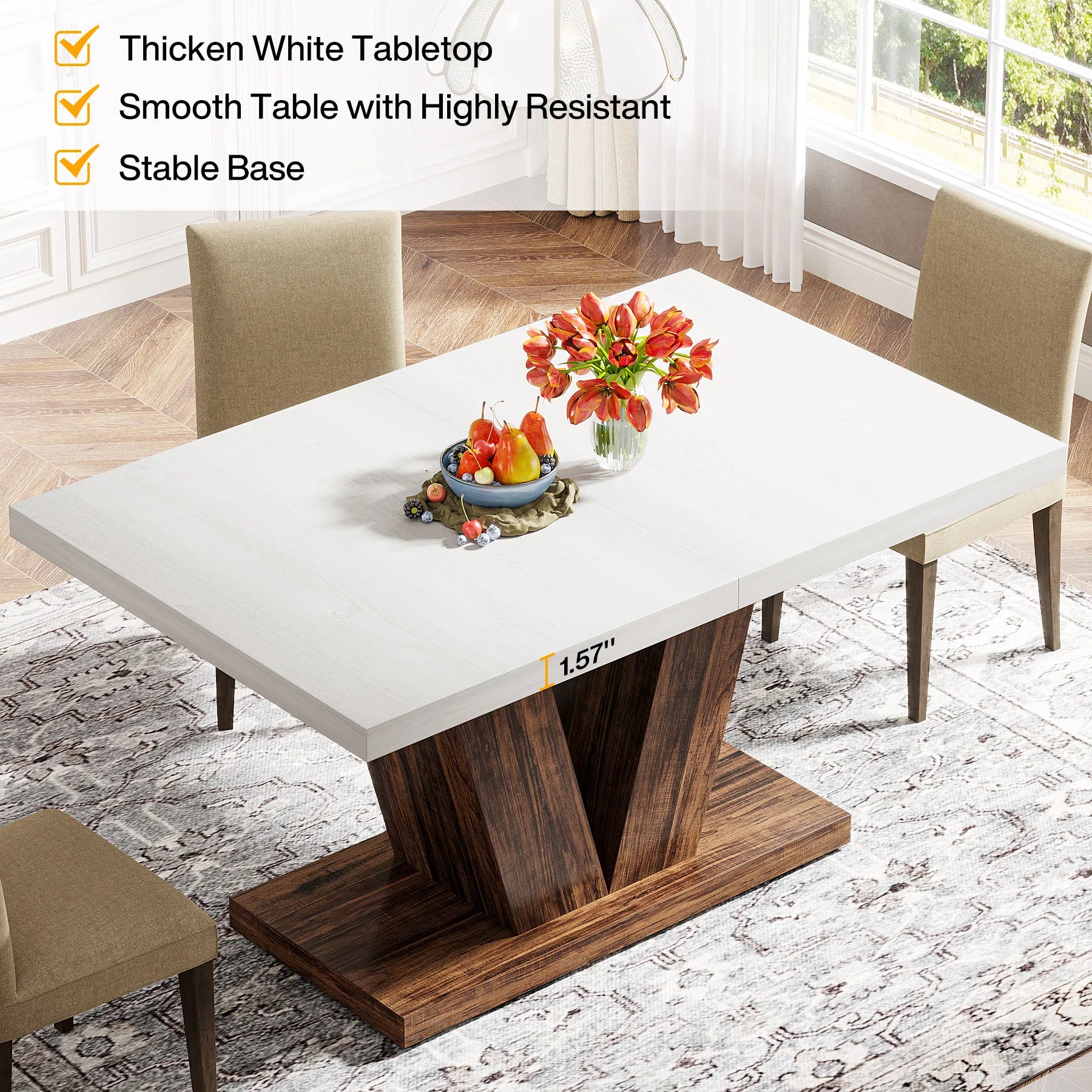 Tribesigns Dining Table for 4-6