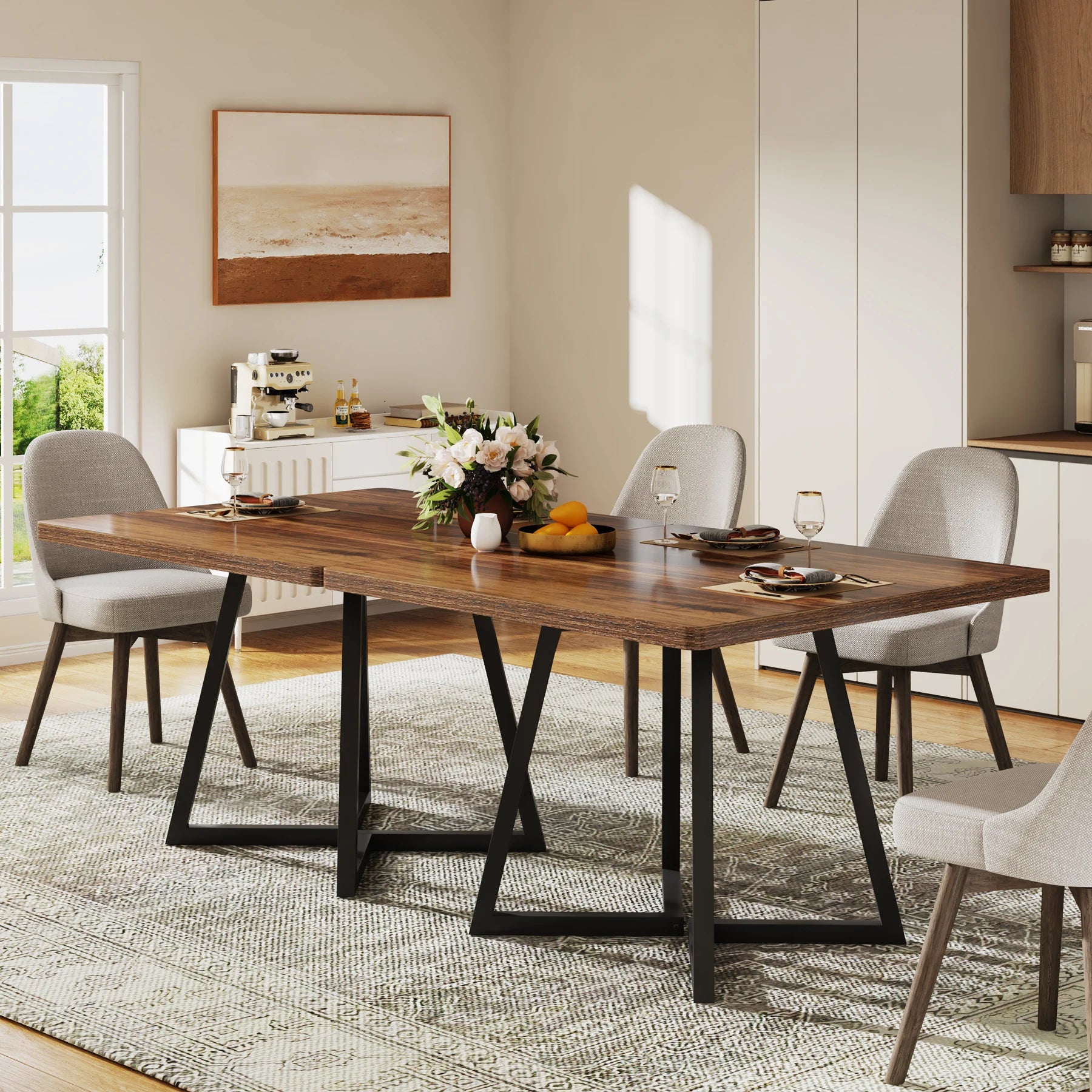 Tribesigns Square Dining Table for 4