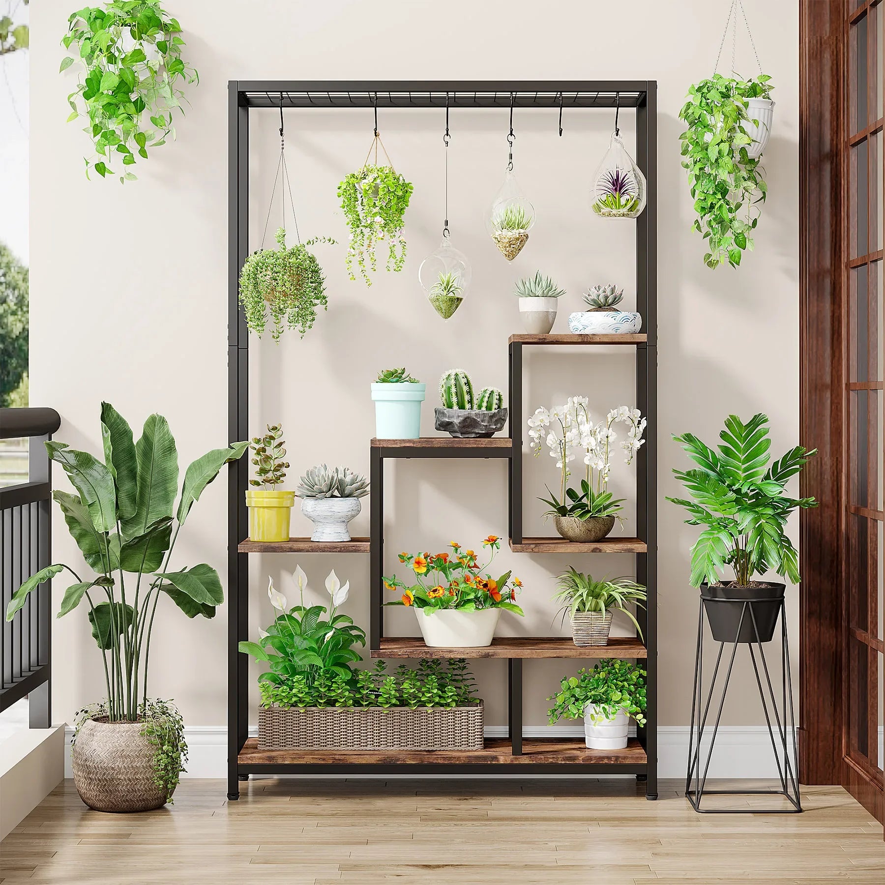 Tribesigns 5 Tiers Indoor Plant Stand w/10  Hanging Hooks