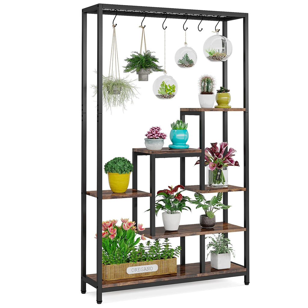 Tribesigns 5 Tiers Indoor Plant Stand w/10  Hanging Hooks