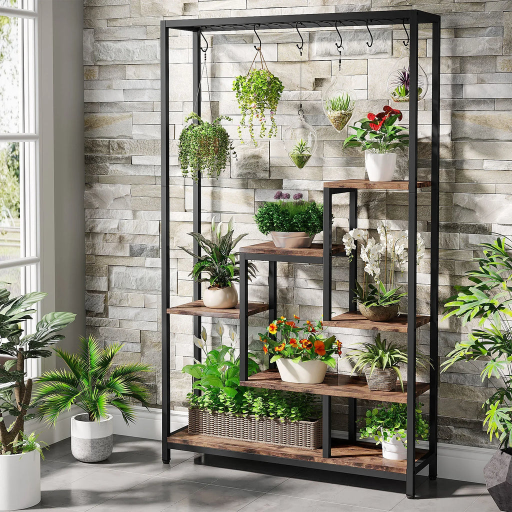 Tribesigns 5 Tiers Indoor Plant Stand w/10  Hanging Hooks