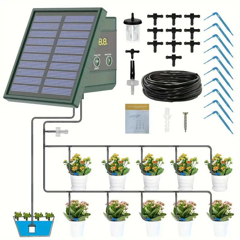 Raindrop Solar-Powered Automatic Drip Irrigation System