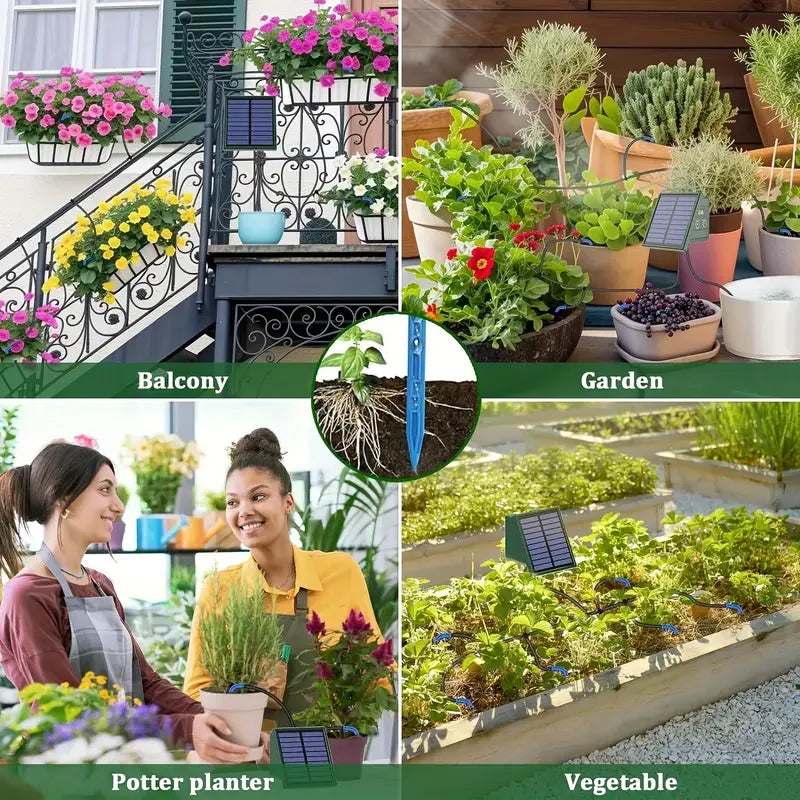 Raindrop Solar-Powered Automatic Drip Irrigation System