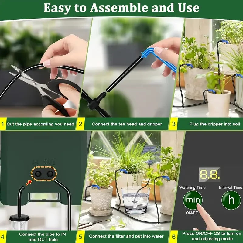 Raindrop Solar-Powered Automatic Drip Irrigation System